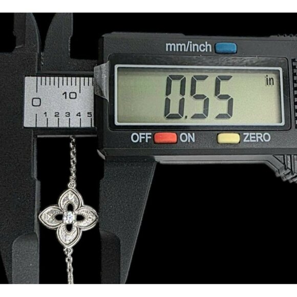 New Tocara Sterling Silver DiAmi Crystal Flower Pendant Bracelet Clover Floral - Picture 11 of 12